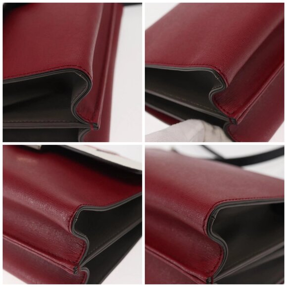 FENDI Demi Jour Bag Bugs Monster Hand Bag Leather 2way Red Silver Auth BA5782 - Picture 15 of 16